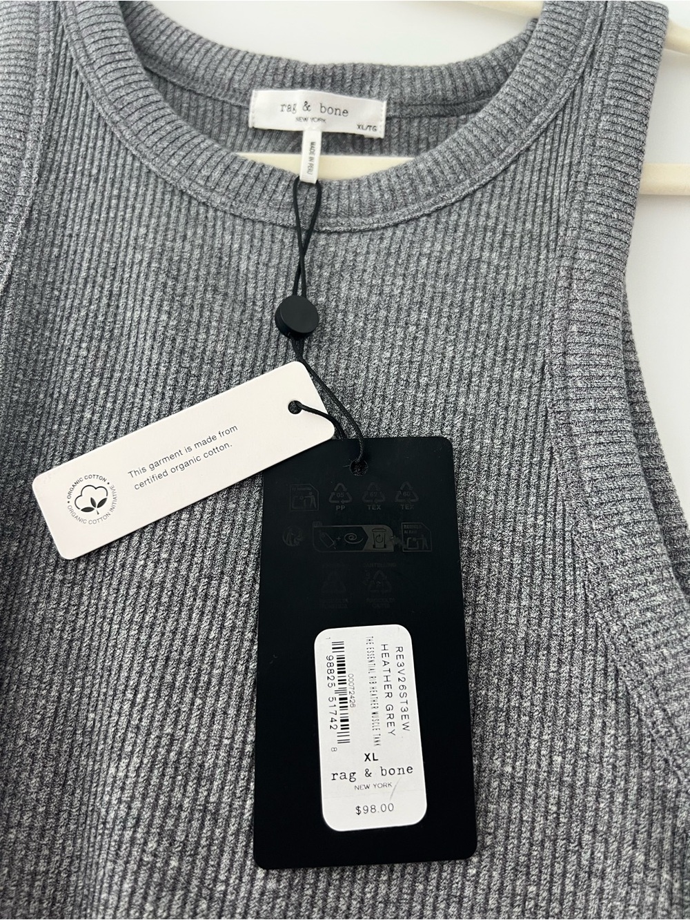 rag & bone Gray Ribbed Racerback Tank - Picture 3 of 6